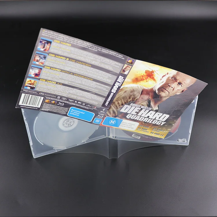 Clear Blank 2-CD Jewel Hard Plastic PP DVD/CD Protector Case Box Holder 16mm