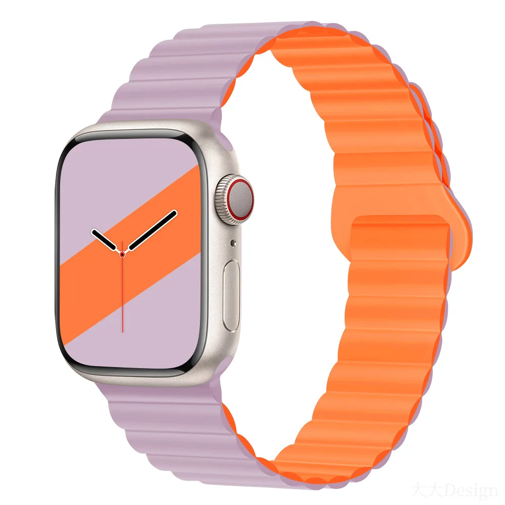 Силиконовая Магнитная Петля спортивный резиновый ремешок для часов iwatch 38 мм 40 42 44