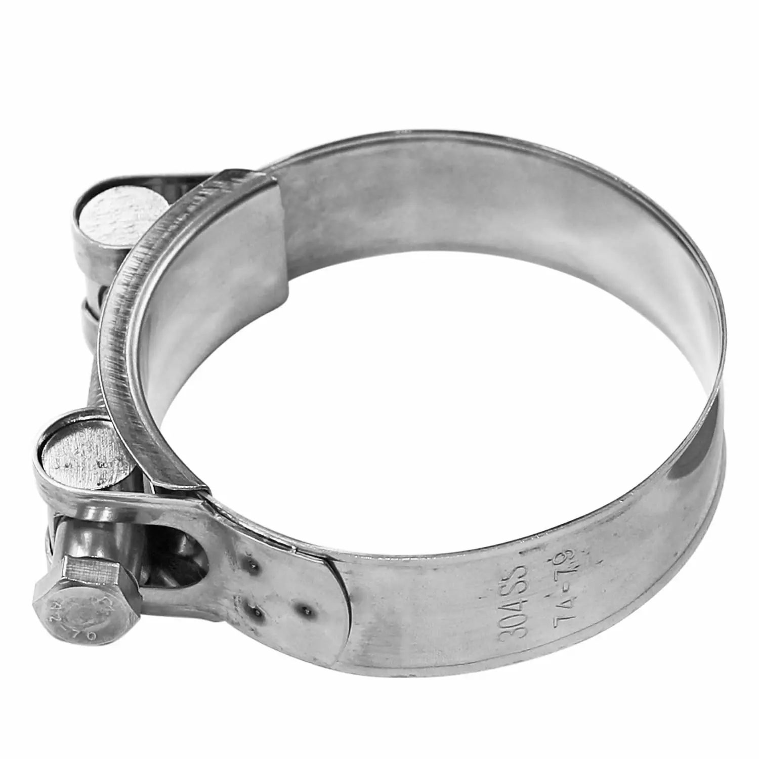 304 Stainless Steel Heavy Duty Pipe Clamp 2.68 to 2.87 Inch 68-73mm ID Range T-Bolt Hose Clamp