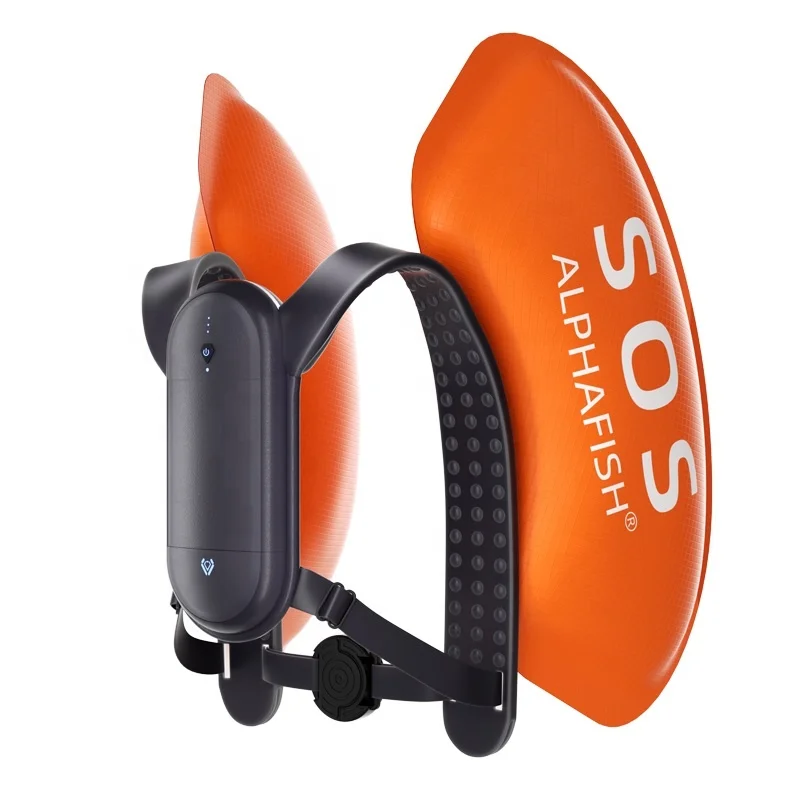 Swimming practice device against drowning automatic deployment air bag