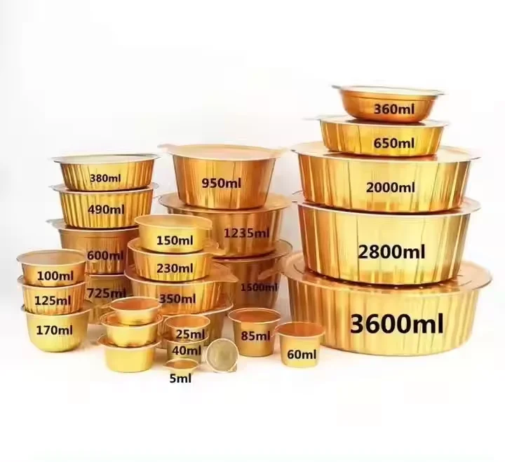 Pickled cabbage fish hot pot takeaway aluminum foil with strong sealing and high temperature resistance round coated lunch box