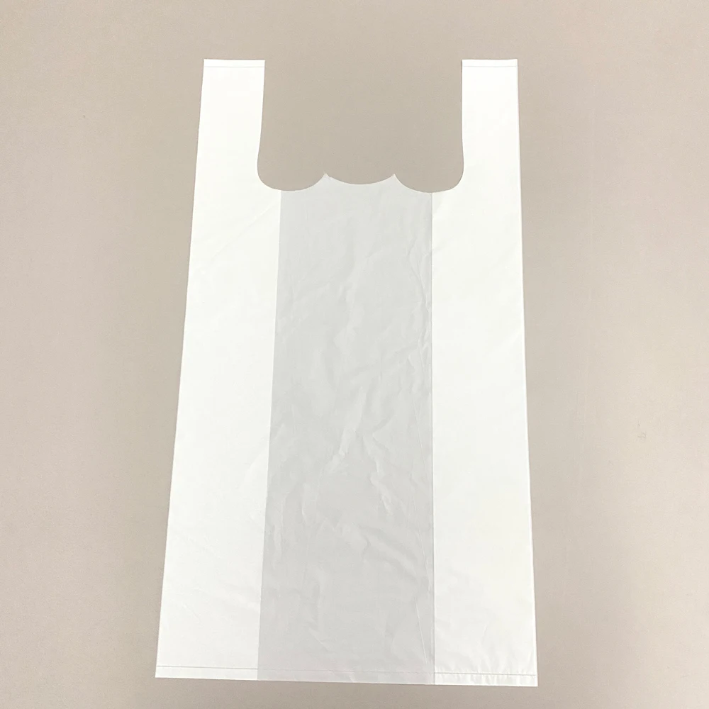 Free Sample Shopping 100% Eco-Friendly Biodegradable Shopping Bags Wholesale Compostable Supermarket T-Shirt Bag