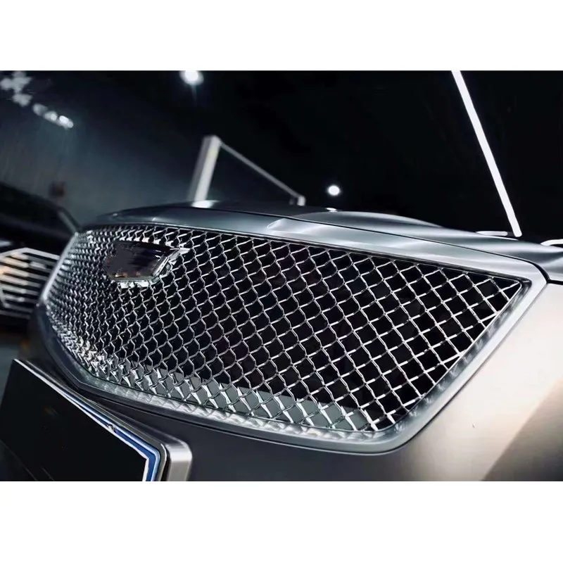 Silver Front Grille for Cadillac XTS 2018-2019 Car Bumper Grille Racing Grills with Logo Auto Accessories Body Parts