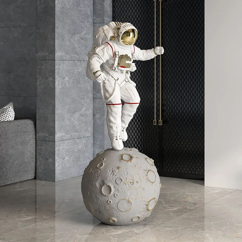 Creative Living Room Office Shop Decoration Astronaut Fiberglass Sculpture Crafts Large Astronaut Sculpture Decoration