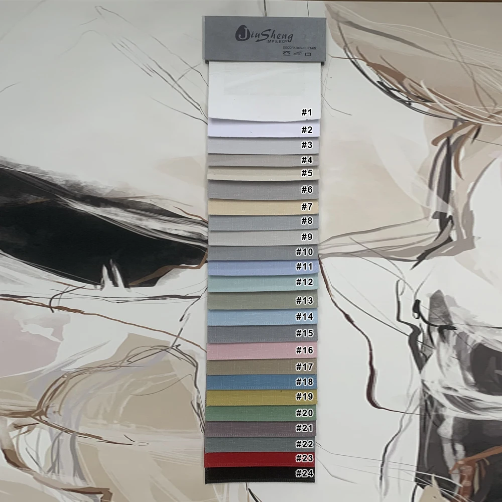 new  developed product linen faux fabric colors stock free sample for home textile