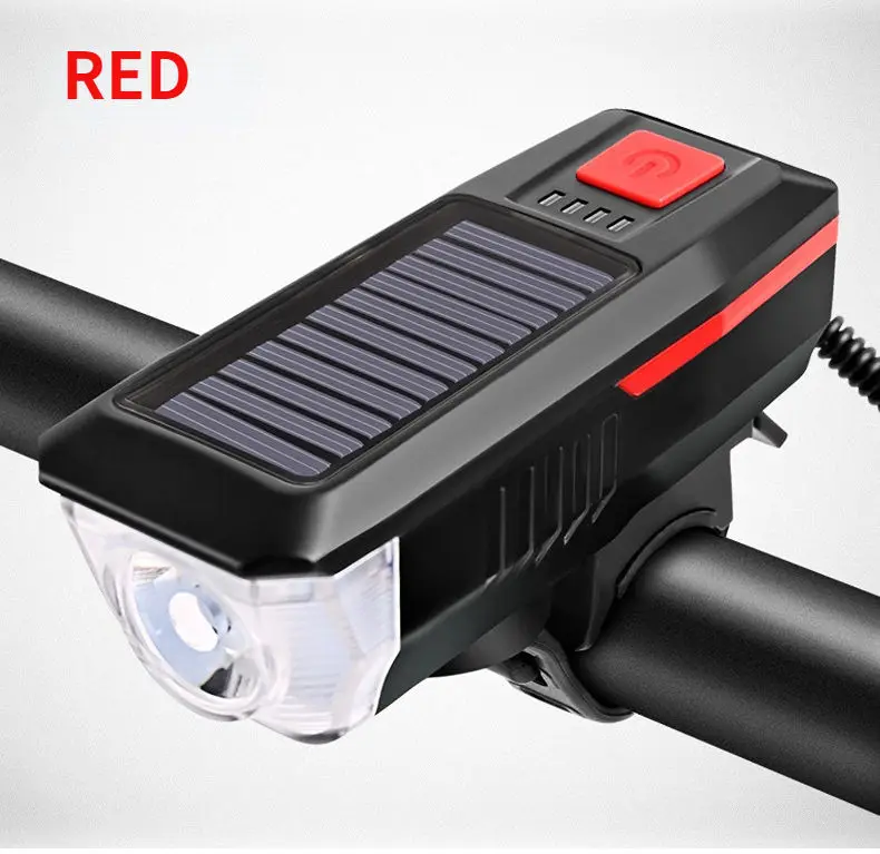 Solar USB Rechargeable Bicycle Headlights Cycling Equipment Bike Accessories Bicycle Light