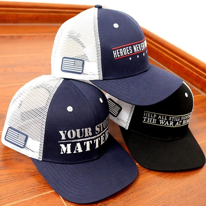 HN11 Blank Custom Embroidered Leather Patch Hat 112 Style 6 Panel Pre-curve Good Quality Soild Camo Snapback 112 Trucker Hat Cap