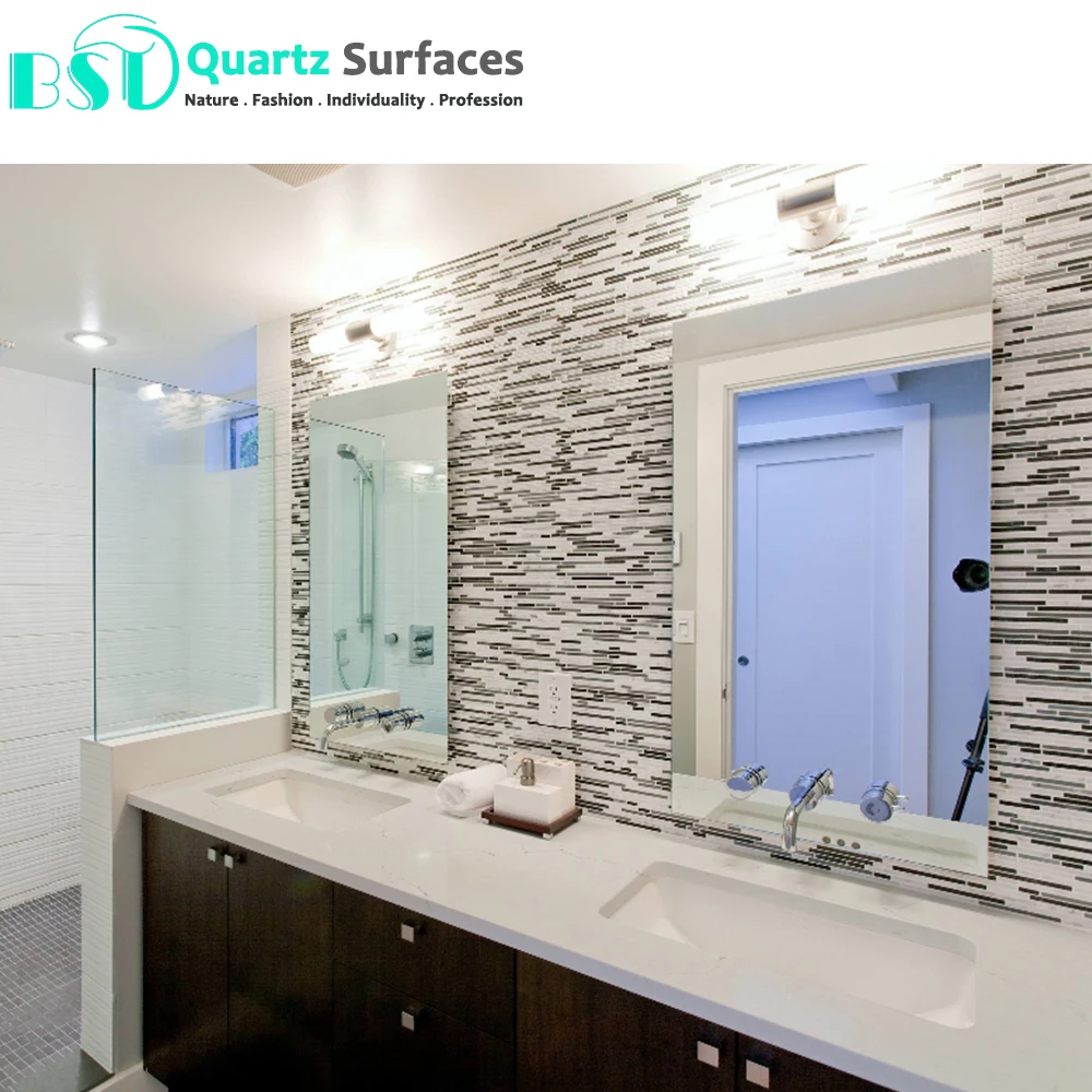 White Calacatta Artificial Quartz Stone Slab with Polished/Matte/Lichi Surfaces