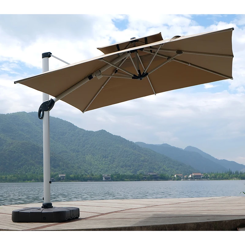 Glamping wholesale windproof used pool umbrella outdoor umbrella garden parasol patio umbrellas with led lights