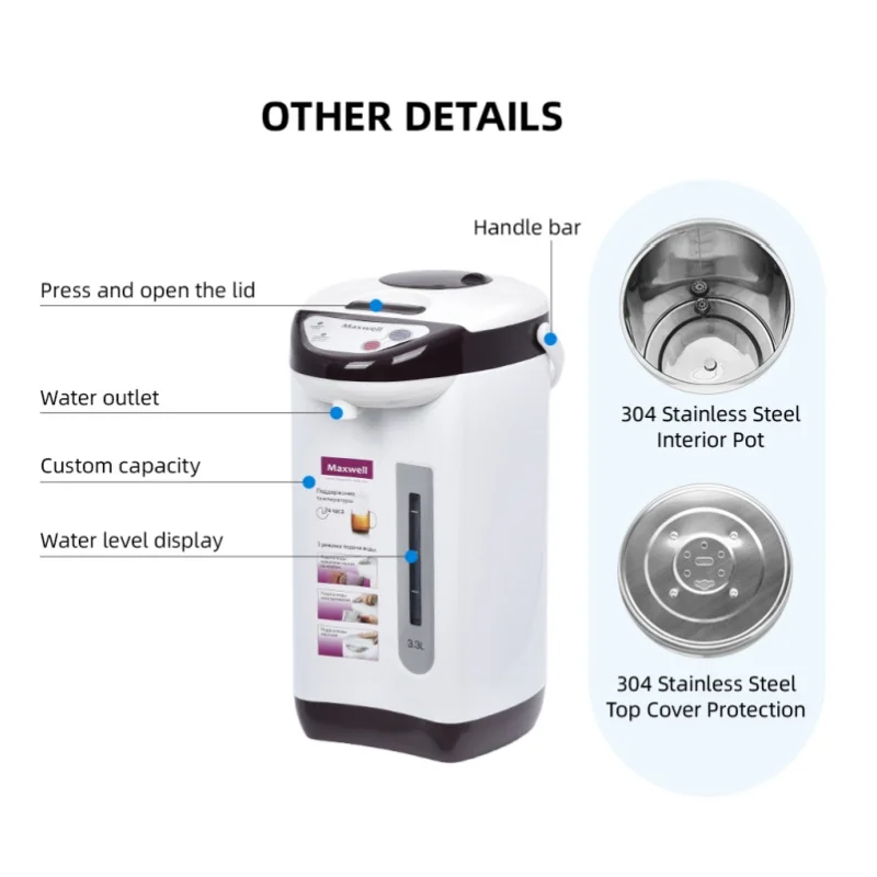 AECCN OEM ODM Factory LCD Display Childlock Re-boil Timer Setting Temperature Kitchens Appliances Electric