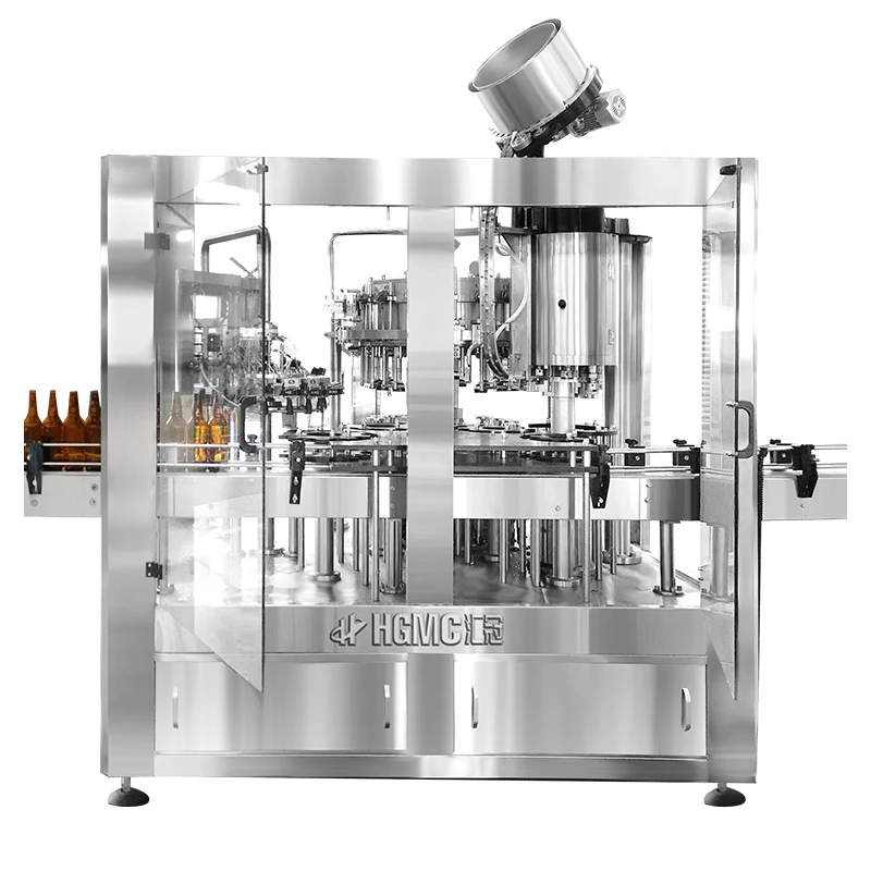 Automatic glass bottle large beer whisky vodka red wine filling bottling machine rinser filler capper monoblock production line