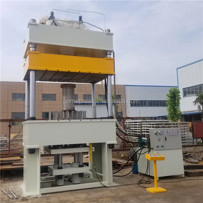 500 t four columns hydraulic press machine , cold pressing stainless steel tank cover head making machine