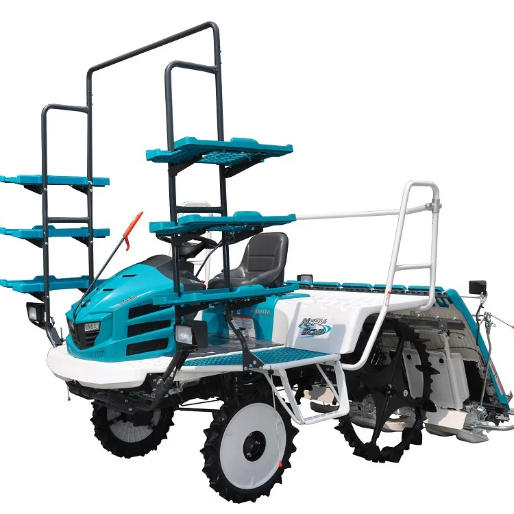 High efficiency 6 rows riding type rice paddy transplanter machine
