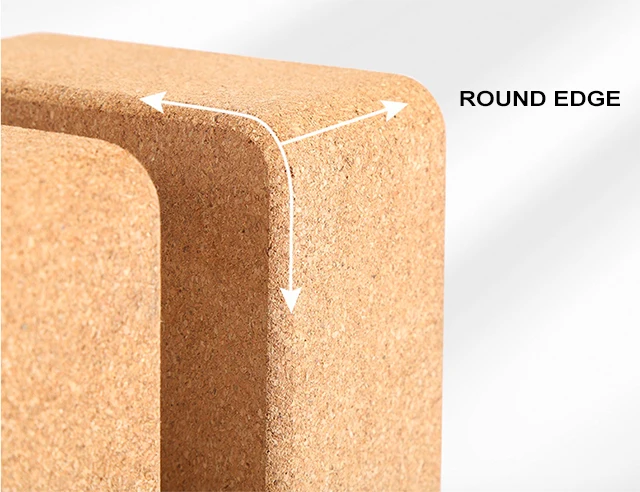 Natural Cork Environmental friendly sustainable Fitness Exercise Eco-friendly High Density Cork Yoga Brick