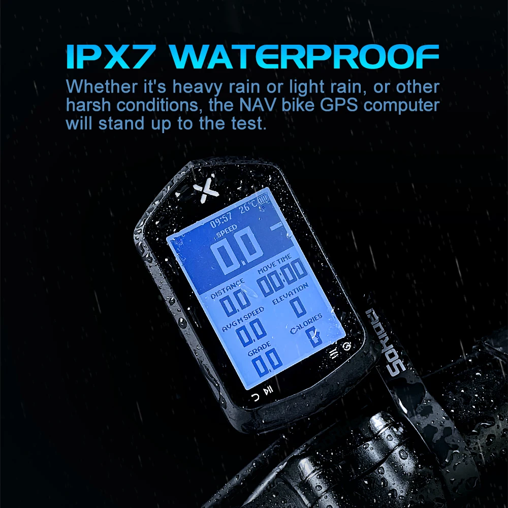 XOSS NAV Bike Computer Wireless Cycling GPS Speedometer Map Navigation Waterproof Bluetooth ANT+ Cadence Speed 2.4' HD Screen