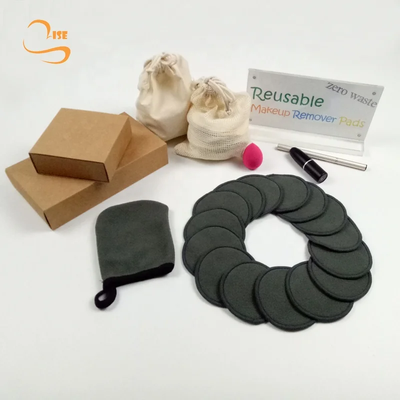 8cm Cotton Seam Round Soft Hemp Cotton Reusable Facial Cleansing Wipes Non-plastic Full Organic Make-up Pads