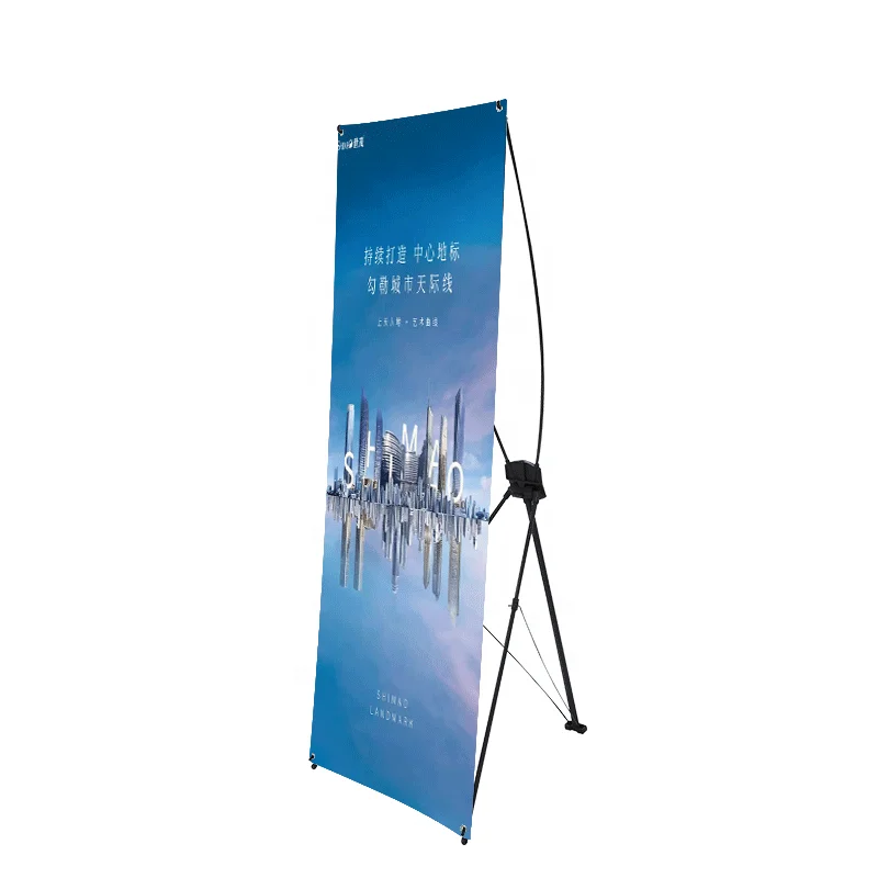 High quality Custom flex banner Size black matte D type X Banner Display Stand for promotion activities advertising exhibition