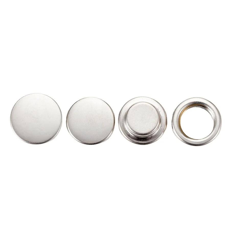 Custom polish press shiny silver round zinc alloy metal snap buttons