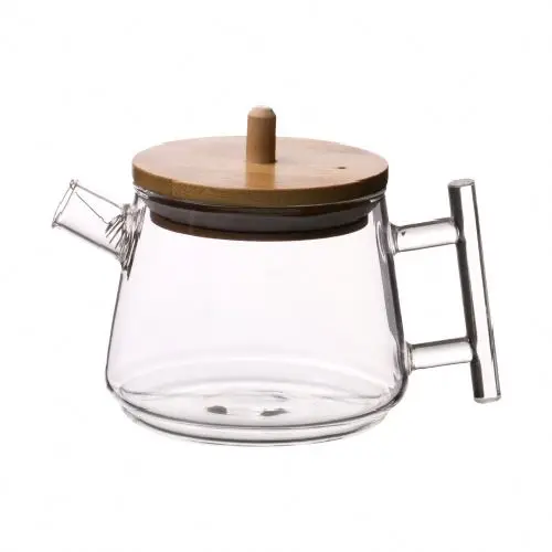 Maxlong Classic design bamboo lid glass teapot 530ml
