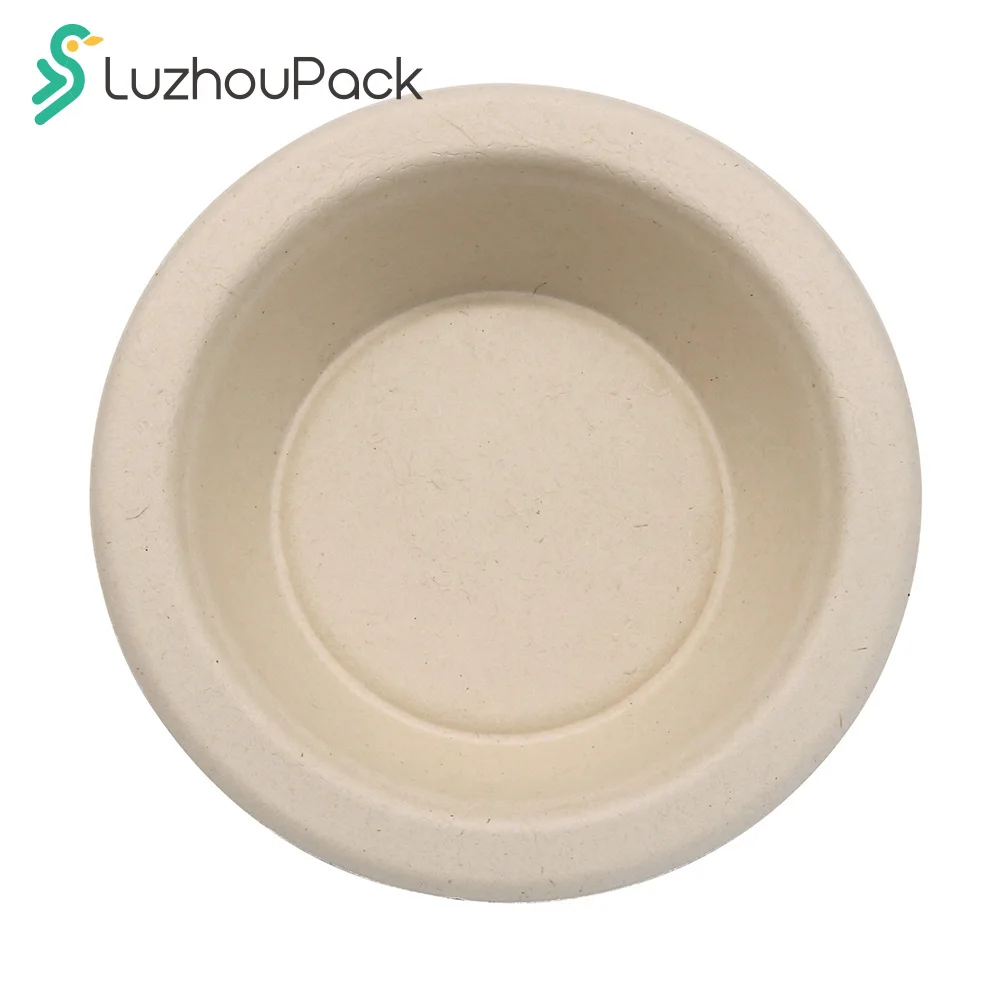 LuzhouPack 480ml Freezer Safe and Leakproof Disposable Paper Biodegradable Sugarcane Bagasse Salad Bowl Wholesale