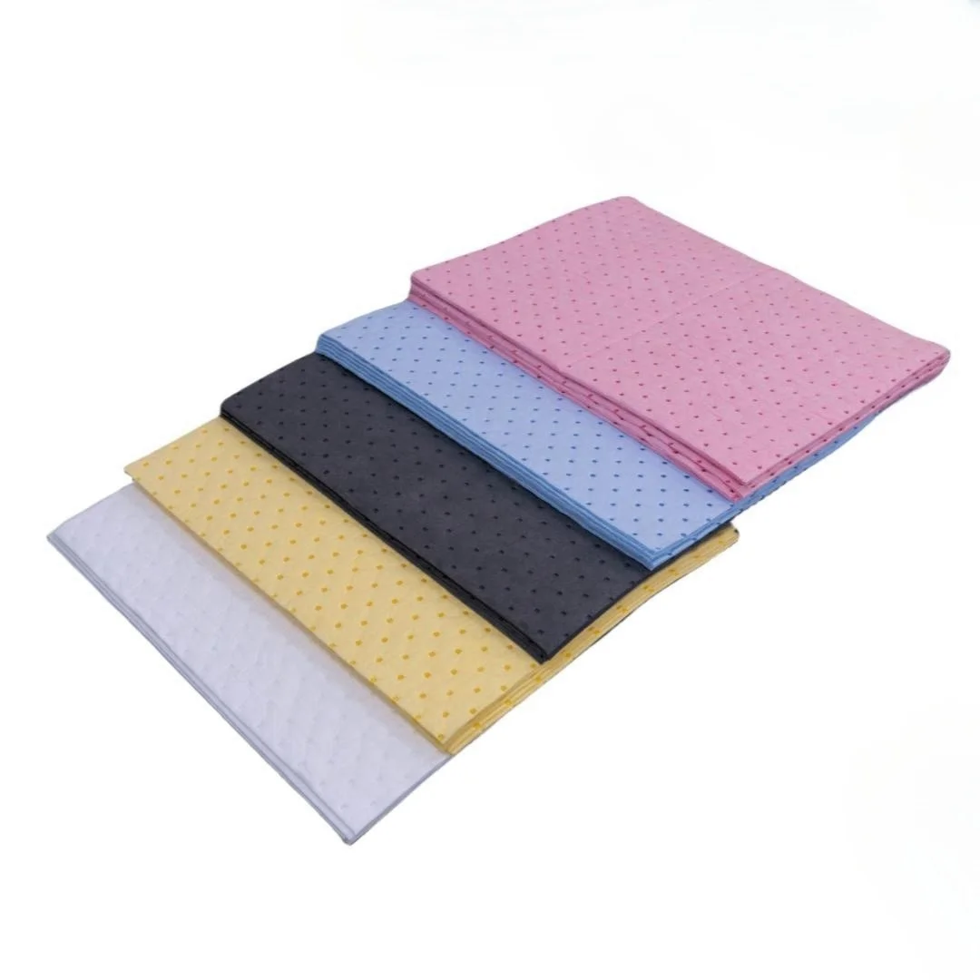 Pink Color Perforated Chemical Spill Absorbent Sheet Pads For Laboratory