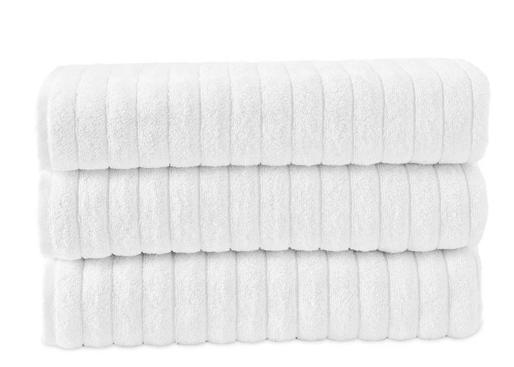 wholesale towels 100% Cotton Jacquard towel Classic Turkish Towels Jacquard Rib Style White Jumbo Bath Sheet