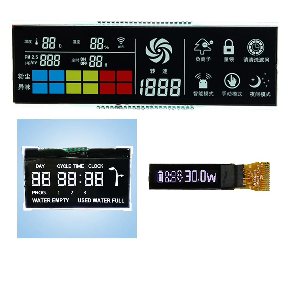 Custom Low Power Small Monochrome LCD Display TN STN HTN FSTN VA Segment LCD Display Screen