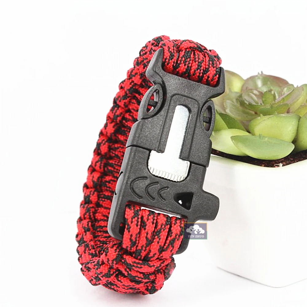 Wholesale flint buckle with whistle fire starter buckle paracord whistle buckle