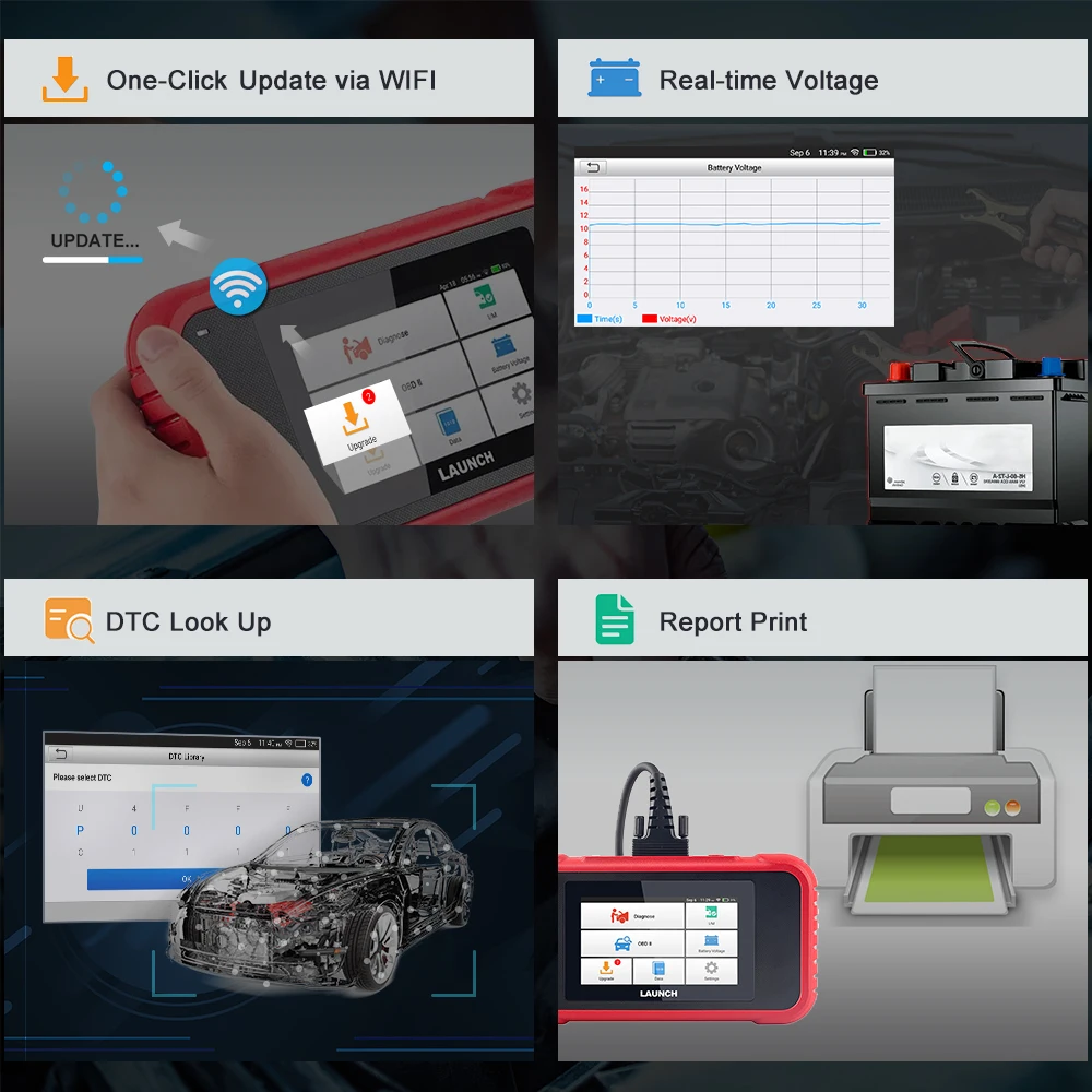 Считыватель кодов OBD2 LAUNCH CRP123E диагностический инструмент поддержка бесплатного онлайн обновления