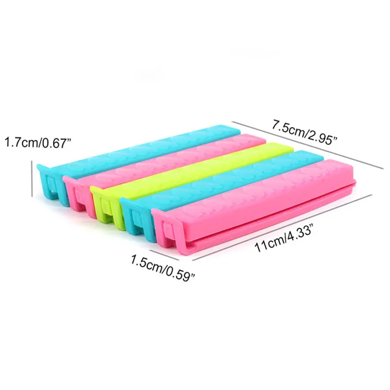 5pcs Pack Snack Clips Set Fresh-Keeping Clamp Sealer Assorted Colors Food Grade PP Material Bag Seal Clips Kitchen Accessories