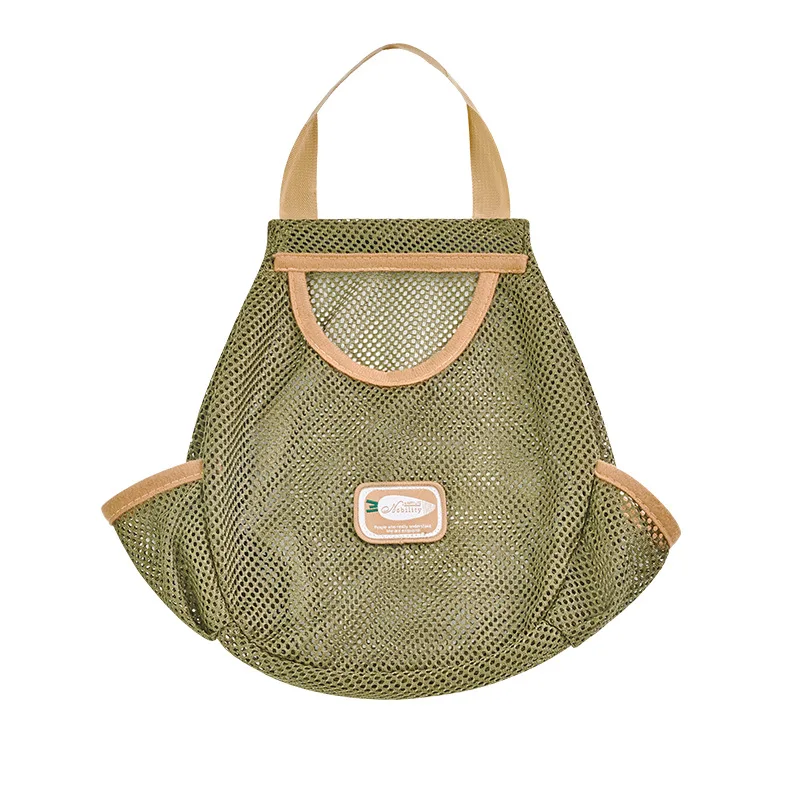 Custom Logo Fruit Vegetable Hanging Onion Ginger Garlic Organizer Net Hollow Mesh Kitchen Storage Bag