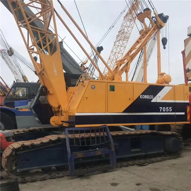 Japan Made Used Kobelco 7055 Crawler Crane 50ton with 2 hooks crane
