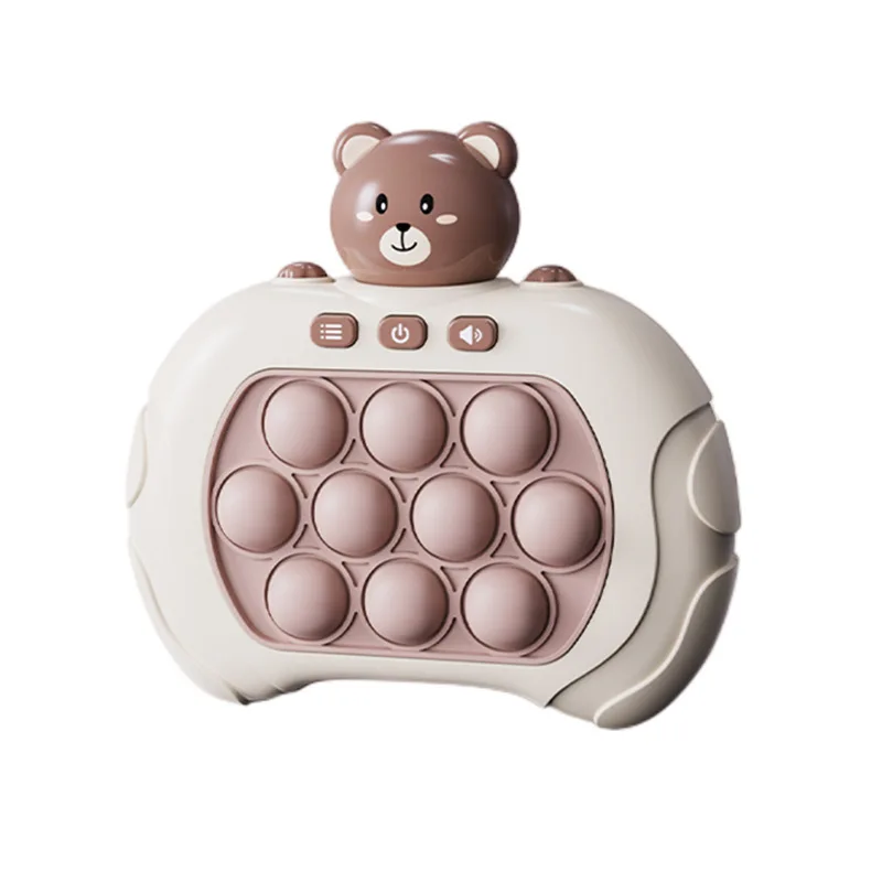 Handheld Whack-a-mole kids quick push game machine multi-functional bear shape two-color optional puzzle level decompression toy
