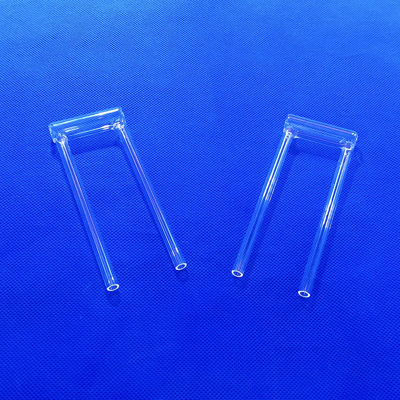Transparent U Shape Quartz Test Tube Fused Glass Sampling Tube For Bet Chemical Analysis