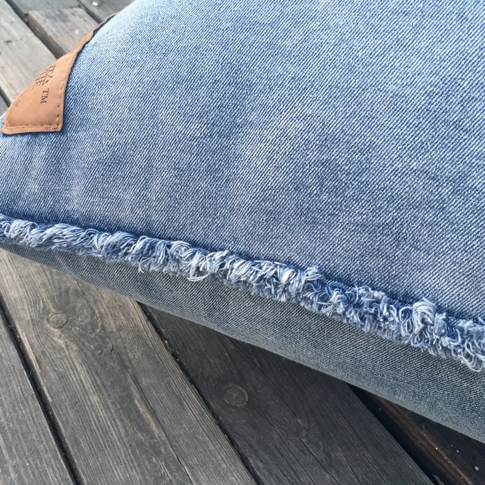 Modern triangle blue jeans fabric bean bag