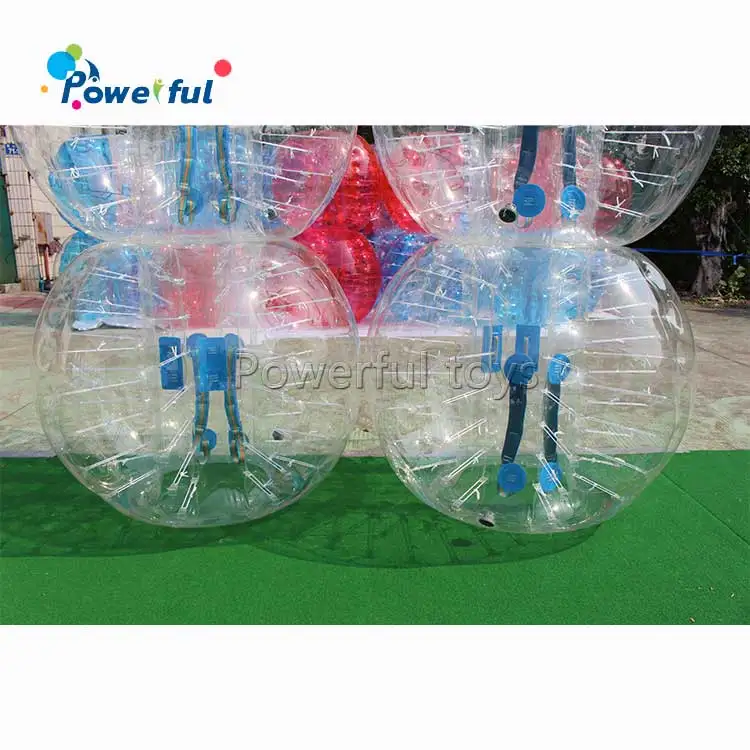Hot Selling Adult TPU / PVC Body Zorb Bumper Ball Suit Inflatable Bubble human Football Soccer Ball With Colored Dots