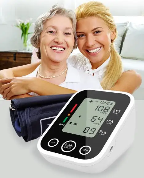 HD LED Screen Blood Measure Monitor Digital Blood Pressure Monitor Upper Arm BP Machine With Voice Broadcast