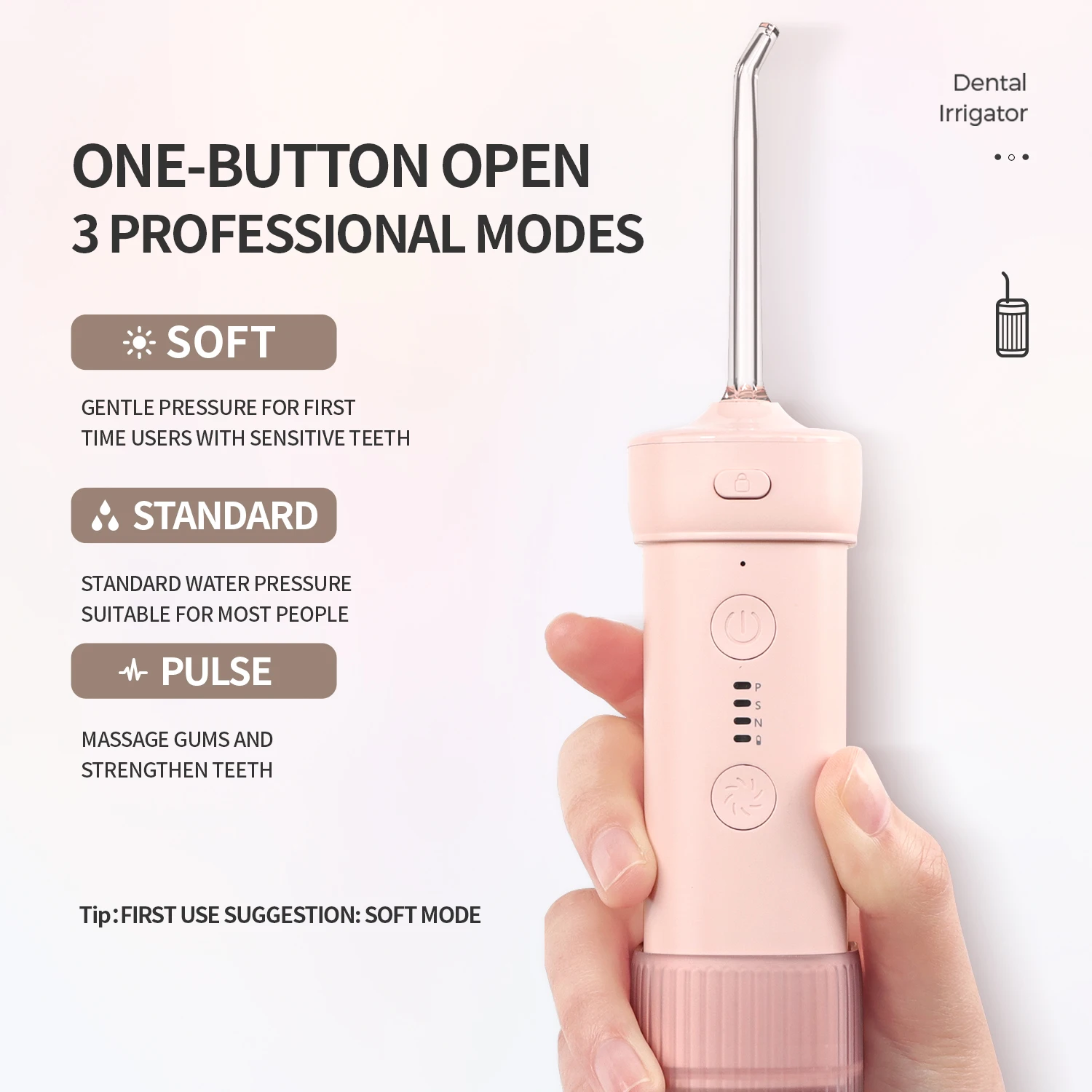 Портативный ирригатор для полости рта с 4 насадками