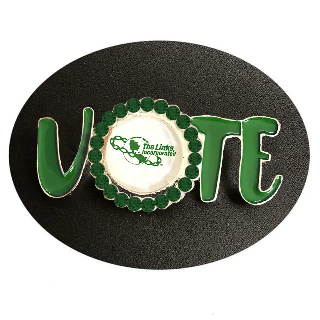Topvesko Custom The Links Inc Green Brooch The Links Vote Pin