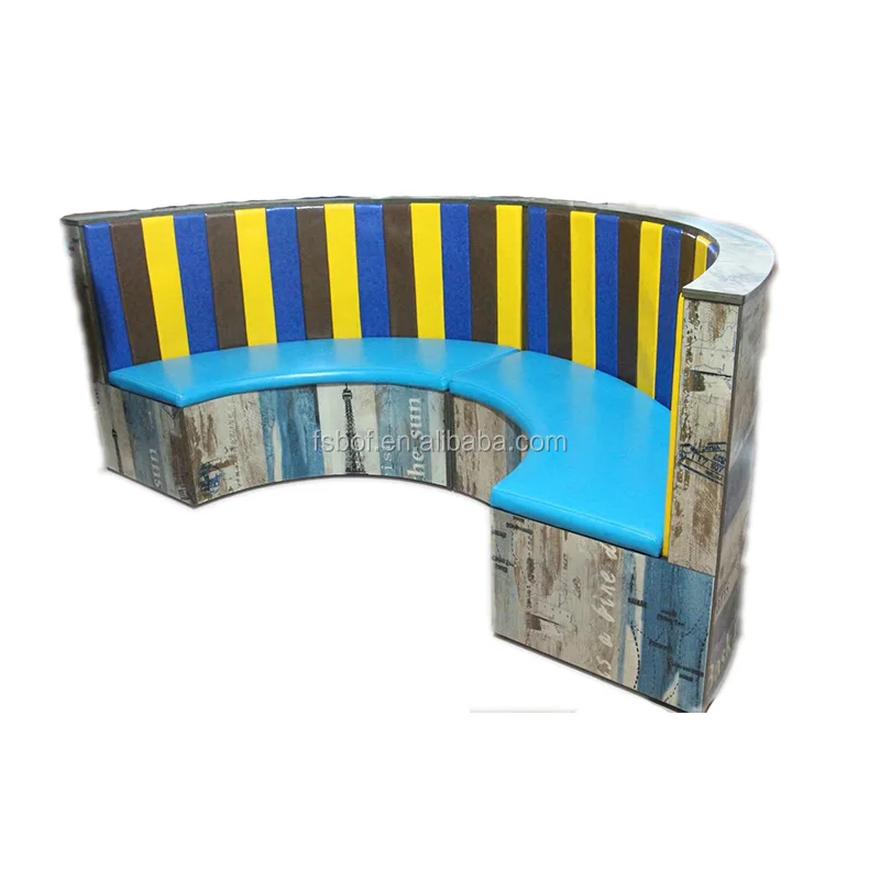 Customized restaurant sofa seating  U shape leather sofa half round booth seating design corner booths for sale