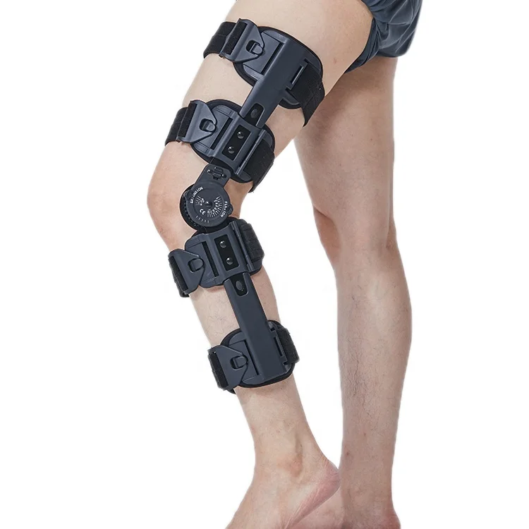 Orthopedic ROM hinged Knee Brace support for Post-op immobilization