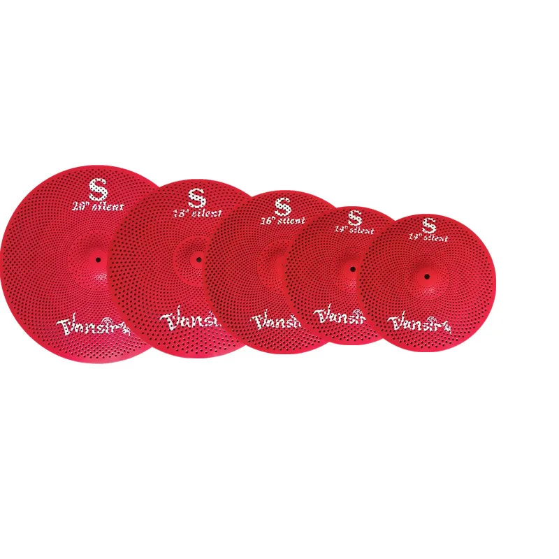 2021 Low Volume Cymbals14HIHAT-16CRASH-20RIDE red silent muteCYMBAL for practice FOR DRUMSET