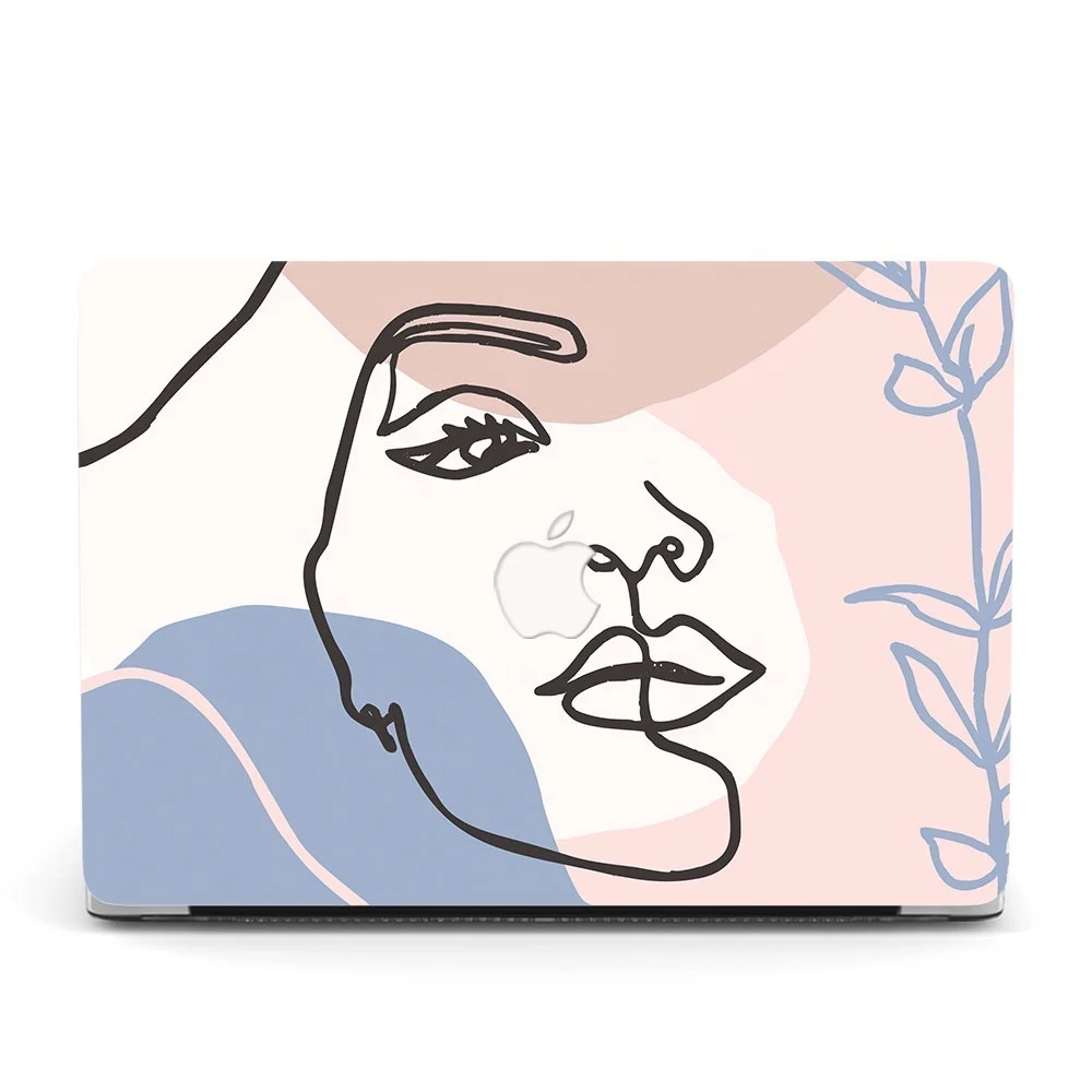 Custom UV Printing Abstract Women Face Cover Case for MacBook Pro 13 Inch