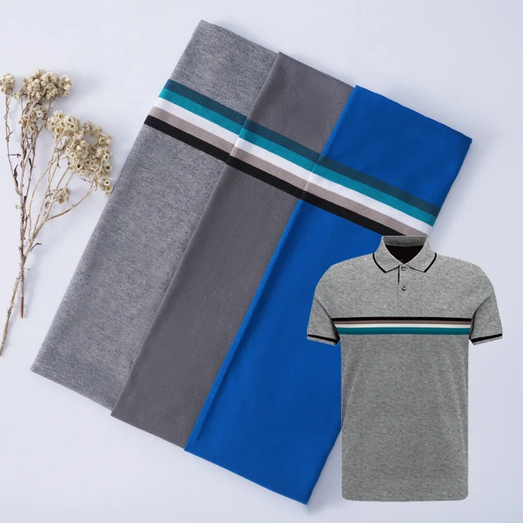 Горячая Распродажа, автоматическая полосатая трикотажная ткань, рубашка поло, Полиэстер, Хлопок, трикотажная ткань cvc