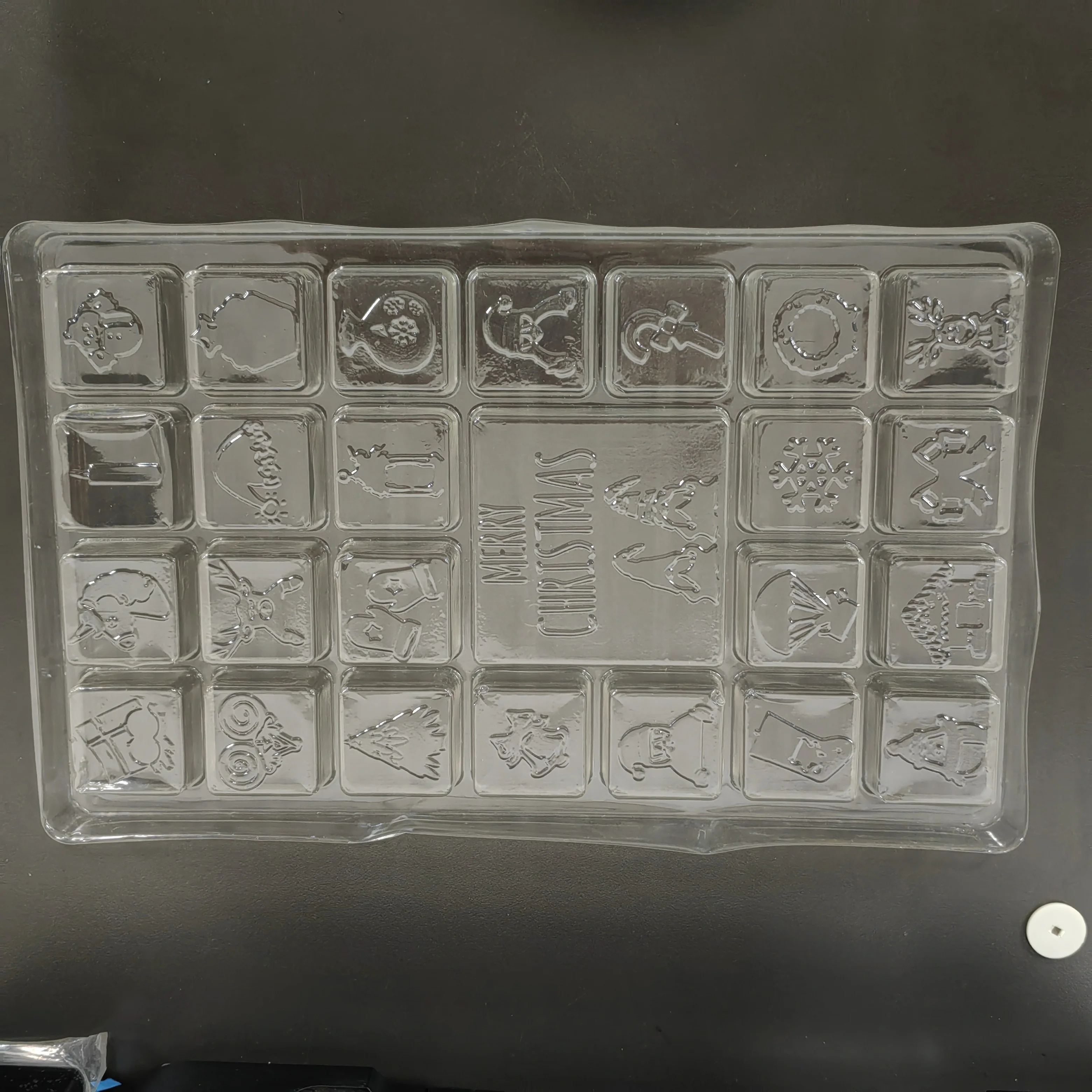 Customized clear PET plastic clamshell packaging for wax melt Christmas wax melting tray containers