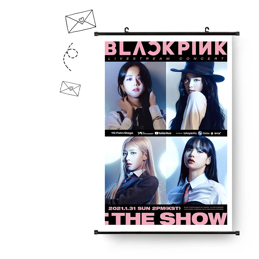  Wholesale KPOP Blackpink The Album Lovesi Girl Concept Photo Tapestry Fabic Poster Hanging