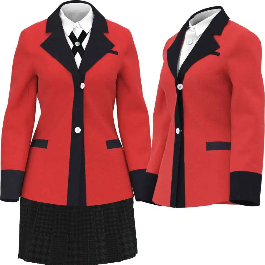 
new trend halloween costume for women jk uniform suit red lapel two button jacket 