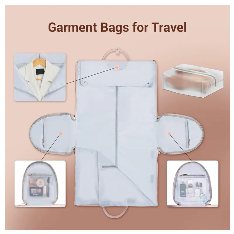 New Design bow tie travel bag  Foldable Pu Leather Duffle Bag Portable Travel Dress Storage Duffle Tote Bags with Butterfly