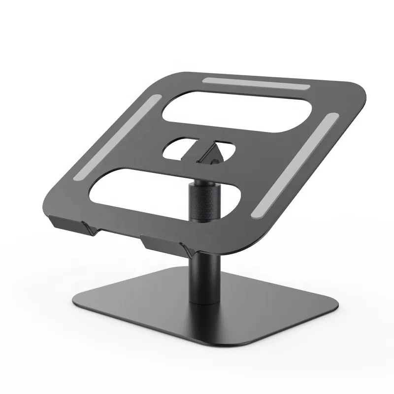 Desk Laptop Riser Notebook Holder Stand Desktop Aluminum Black Laptop Raiser Stand Adjustable