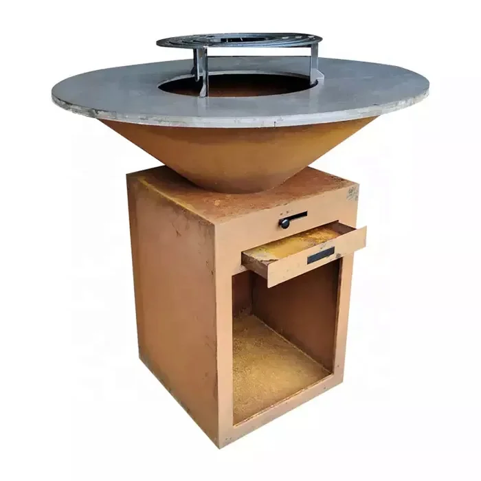 Outdoor Kitchen Barbeque Charcoal Brazier Corten Steel BBQ Fire Pit Grills